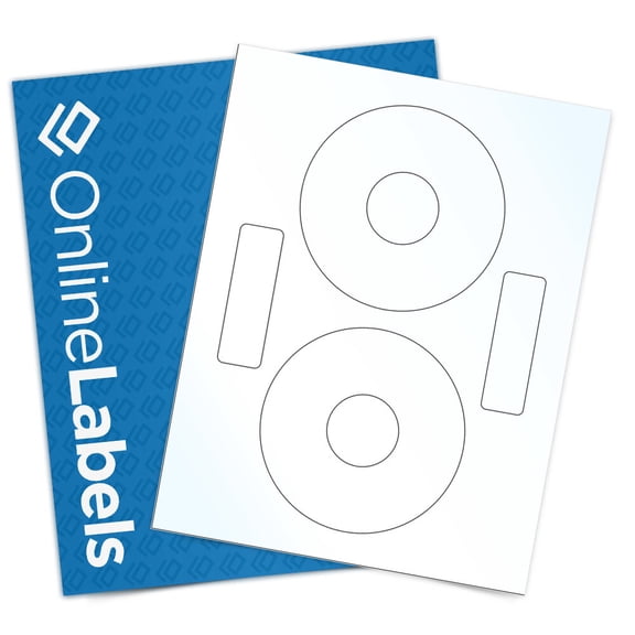 OnlineLabels 4.59" CD Circle Labels - Clear Gloss Laser - 10 Sheets, 20 Labels