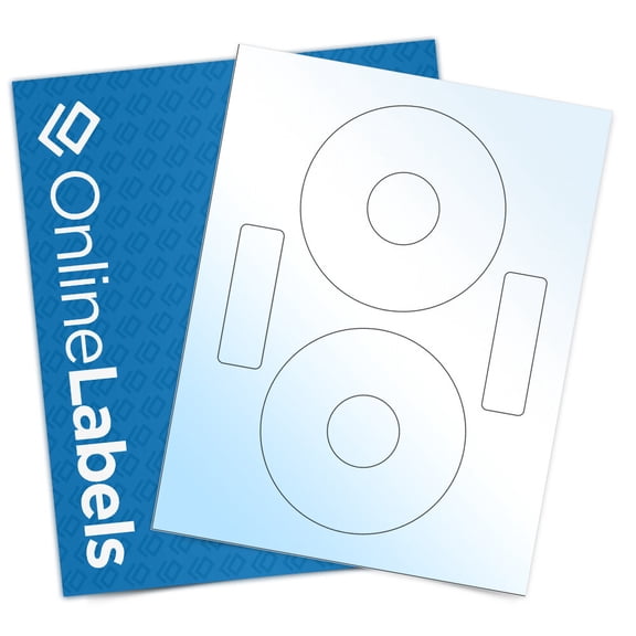 OnlineLabels 4.59" CD Circle Labels - White Gloss Laser - 10 Sheets, 20 Labels