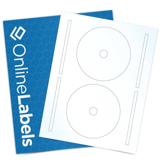 OnlineLabels 4.65" Full Face CD Labels - Clear Gloss Inkjet - 10 Sheets, 20 Labels