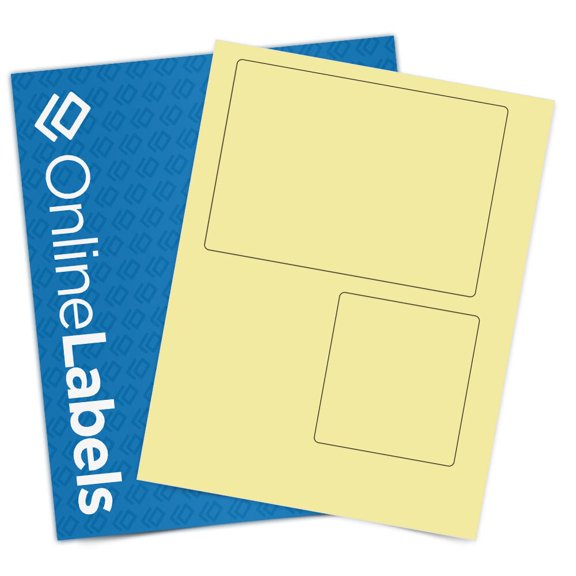 OnlineLabels 6.78" x 4.75" Priority Mail Labels - Pastel Yellow - 10 Sheets, 20 Labels
