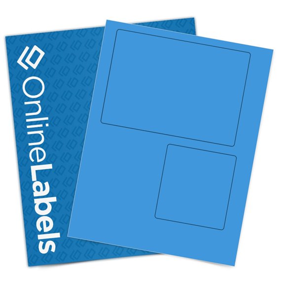 OnlineLabels 6.78" x 4.75" Priority Mail Labels - True Blue - 10 Sheets, 20 Labels