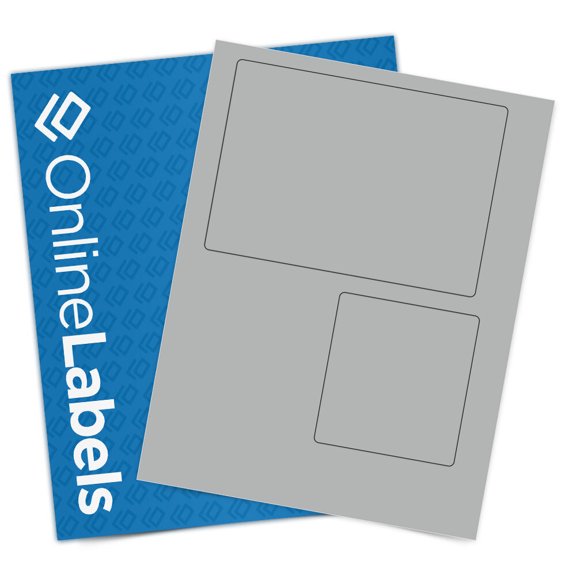 OnlineLabels 6.78" x 4.75" Priority Mail Labels - True Gray - 10 Sheets, 20 Labels