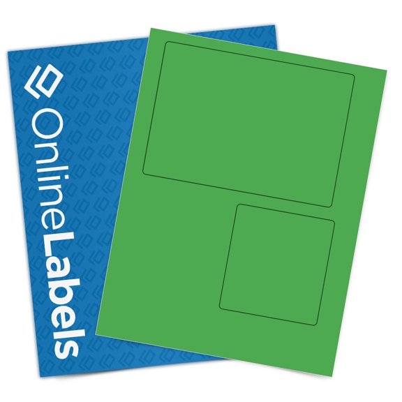 OnlineLabels 6.78" x 4.75" Priority Mail Labels - True Green - 10 Sheets, 20 Labels
