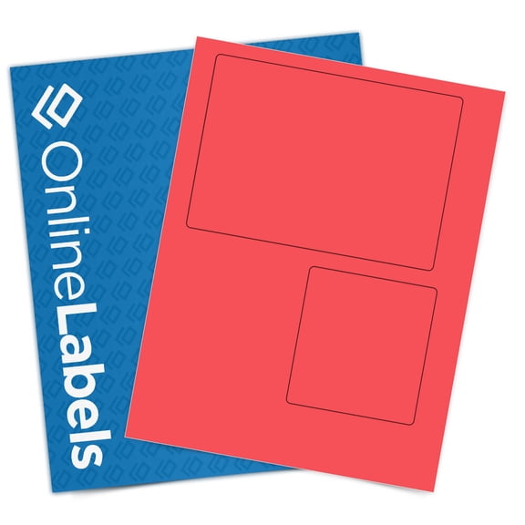 OnlineLabels 6.78" x 4.75" Priority Mail Labels - True Red - 10 Sheets, 20 Labels