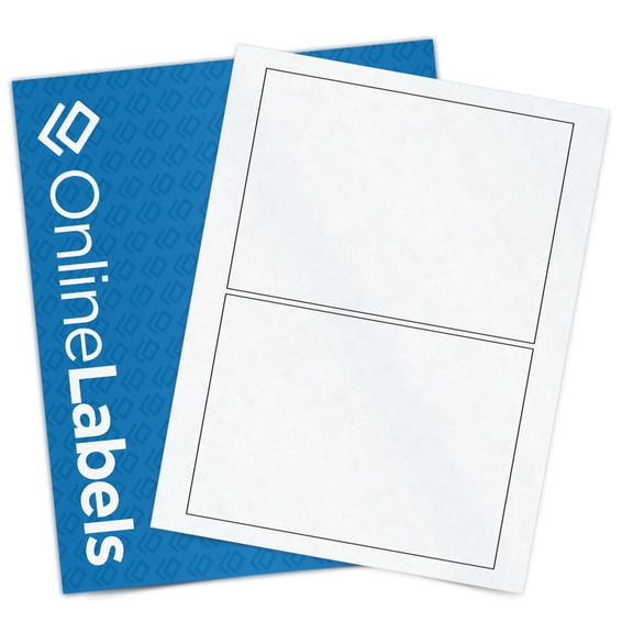 OnlineLabels 7" x 5" Rectangle Labels - Clear Matte Inkjet - 10 Sheets, 20 Labels