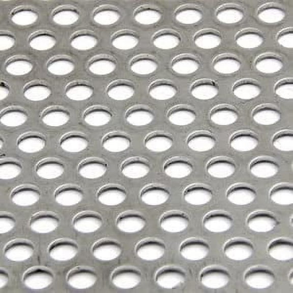 OnlineMetals 304 Stainless Steel Perforated Sheet, Unpolished (Mill) Finish, Annealed, Staggered 0.09375" Holes, 0.03" Thickness, 22 Gauge, 12" Width, 24" Length, 0.1562" Center to Center
