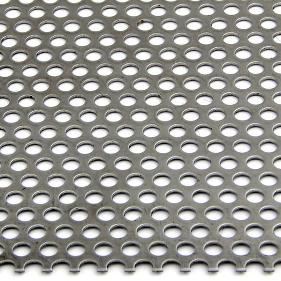 OnlineMetals 304 Stainless Steel Perforated Sheet, Unpolished (Mill) Finish, Annealed, Staggered 0.25" Holes, 0.036" Thickness, 20 Gauge, 24" Width, 24" Length, 0.375" Center to Center