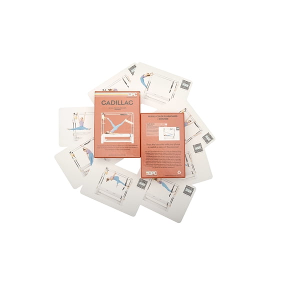 OnlinePilatesClasses Pilates Cadillac Tower Reformer Deck with Video Tutorials, Fitness Flash Cards with 110 All-Levels Cards Set for Home Gym Exercise, Reformer Not Included