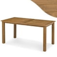 thumbnail image 1 of [Only 1 Table,Chairs Not Included] Dycanpo 6-Person Outdoor Dining Table, Weather-Resistant Rectangle Patio Table, 60x32x30in, Teak, 1 of 10