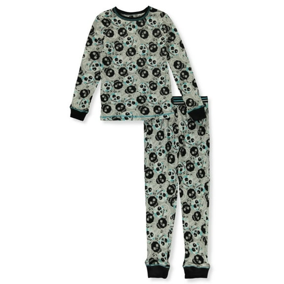 Only Boys Boys' 2-Piece Pixel Skull Pajamas Color: gray multi Size: 2t
