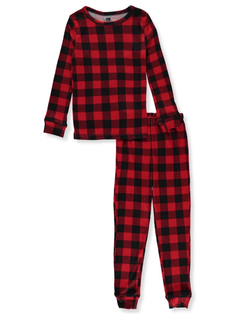 Only Boys Boys' 2Piece Plaid Pajamas red/black, 10 (Big Boys
