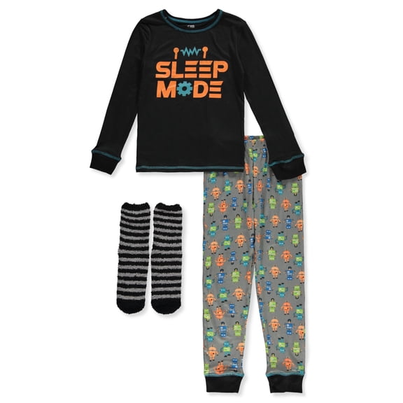 Only Boys' Boys' 3-Piece Pajamas Socks Set Color: gray/multi Size: 2t