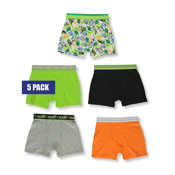 Only Boys Boys' 5-Pack Boxer Briefs Color: green/multi Size: 12 - 14