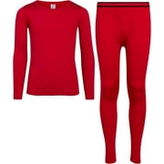 ONLY BOYS Thermal Underwear Set - 2 Piece Brushed Fleece Thermal Top and Long Johns for Kids (2T-16)
