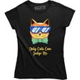 thumbnail image 1 of Only Cats Can Judge Me - Funny Pet Cat Lover Short Sleeve Women's T-Shirt, 1 of 4