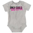 thumbnail image 1 of Only Child Big Sister Soon Sibling Bodysuit Jumper Girls Infant Baby Brisco Brands 12M, 1 of 6