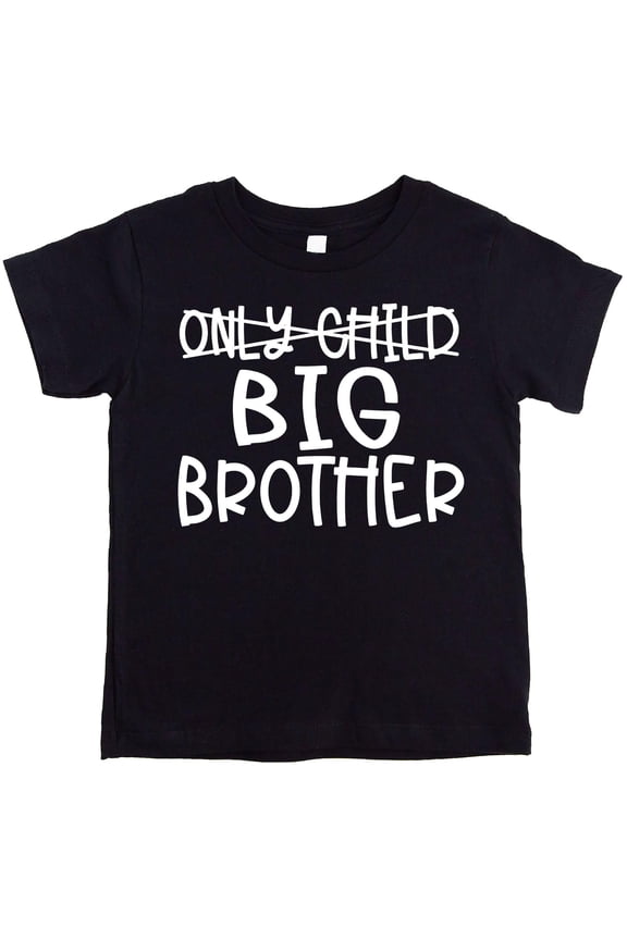 Only Child to Big Brother Sibling Reveal Announcement Shirt for Boys Big Brother Sibling Outfit Black Shirt