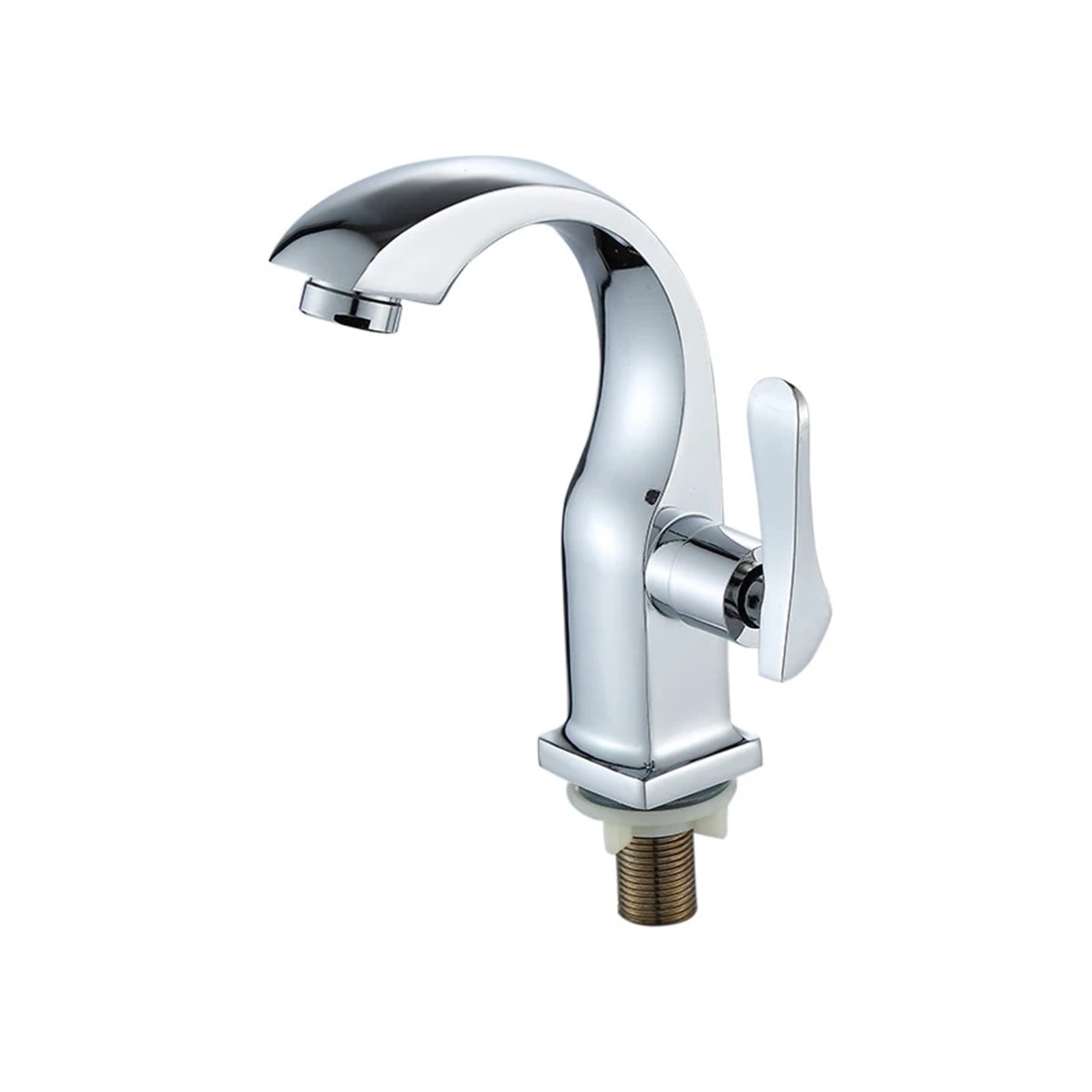 Only Cold Basin Faucet, Zinc Alloy Bathroom Water Faucet, Deck Mounted Basin Sink Water Taps, Chrome Kitchen Accessories