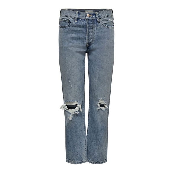Only Fine Hi Rise Straight Leg Crop Denim