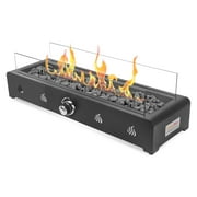 Only Fire 28" Tabletop Smokeless Gas Fire Pit with Bottom Air Intake, Propane Firepit, Steel (Black)