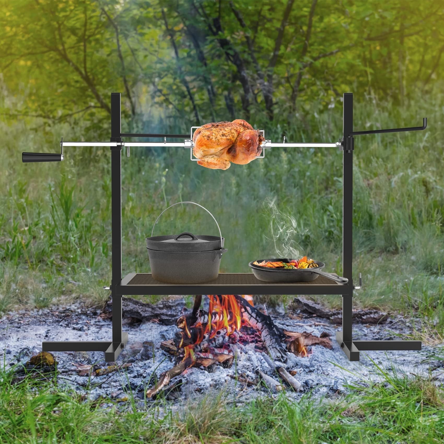 Folding Fire Pit Rotisserie Brackets Open Fire Rotisserie Kit For Fire Pit  Arteflame 20 Rotisserie Kit, image size:1700x1700