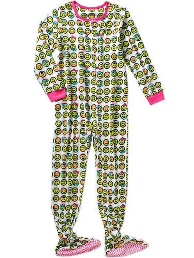 Only Girls Brand Girls Emojis White Footed Pajamas