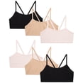 thumbnail image 1 of Only Girls Training Bra 6 Pack Crop Cami Bralette, Sizes 7-14, 1 of 3