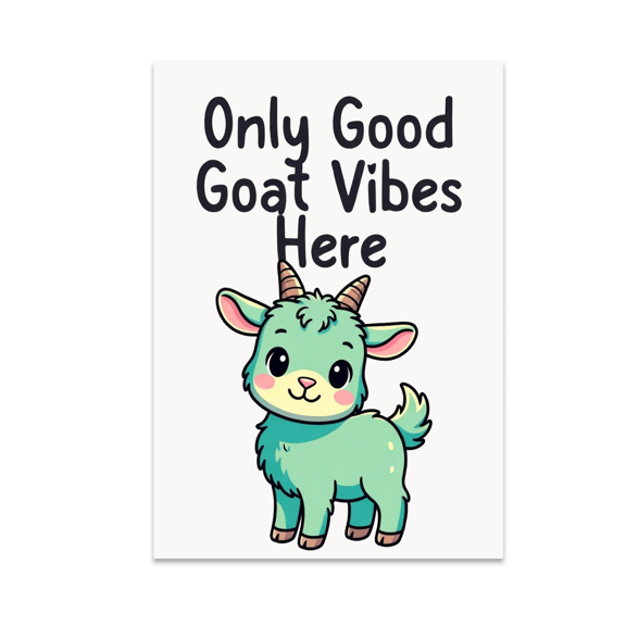 Only Good Goat Vibes Here - Goat Lover - 13x19 Poster Print