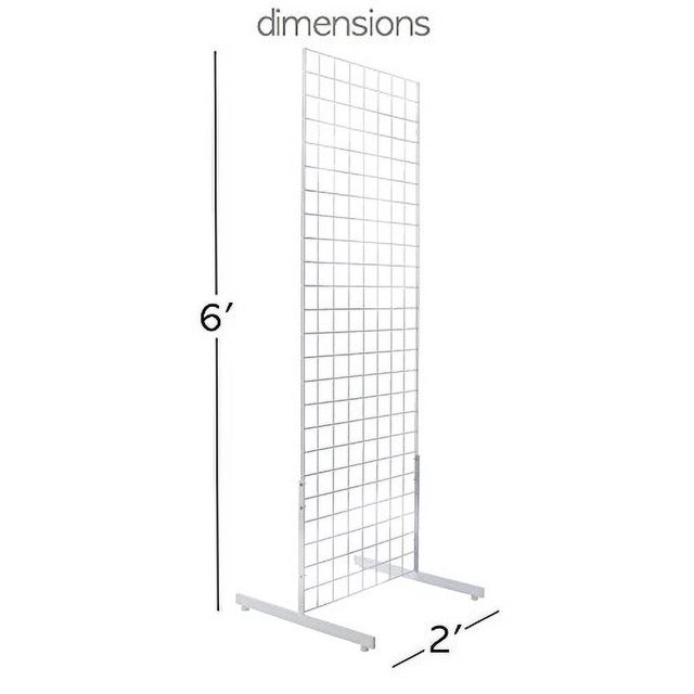 Only Hangers 2' x 6' Gridwall Panel Tower with TBase Floorstanding