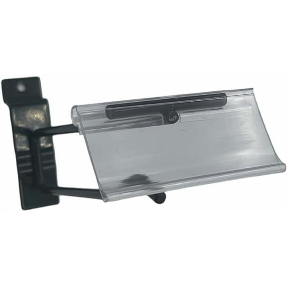 Only Hangers Black Slatwall Scanner Hooks with Clear Price/Label Holder 4"