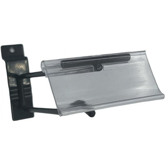 Only Hangers Black Slatwall Scanner Hooks with Clear Price/Label Holder -6"