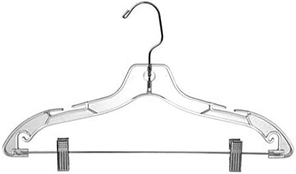 Clear Plastic Suit Hanger w/Clips main image 0