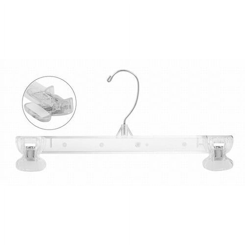 Only Hangers Clear heavy plastic 12" Pinch Grip pant/skirt with clips Hanger