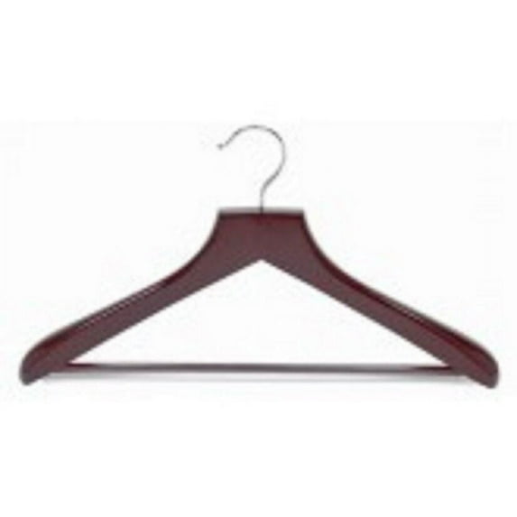 Only Hangers Contoured Deluxe Wood Suit Hanger w/Non-Slip Bar