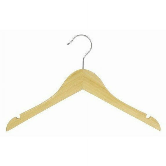 Only Hangers Juniors Wooden Dress/Shirt Hanger teen top- 14" (25)These hangers comes with a polished chrome hook and notched shoulders for the option of hanging straps.