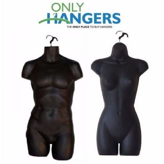 Only Hangers Male & Female Torso Body Mannequin Forms With Hook for Hanging