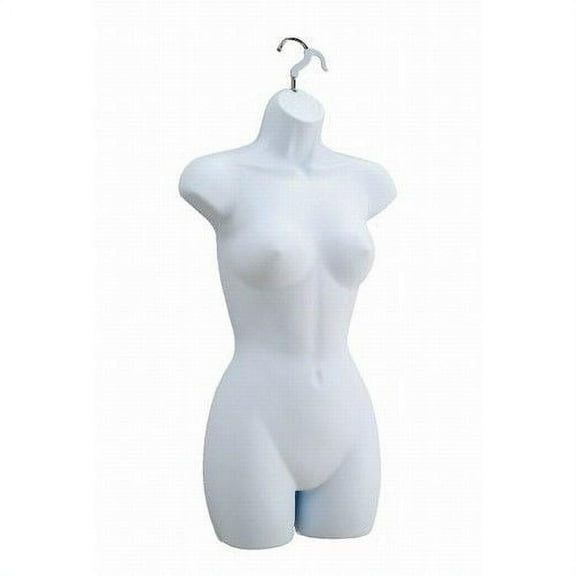 Only Hangers Set of Four Womens Torso Female Plastic Hanging Mannequin Body Forms in White - Pack of (4)