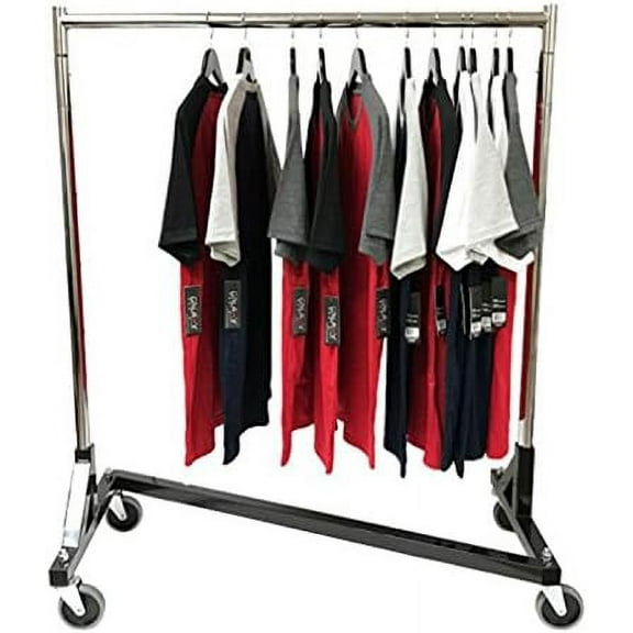 Only Hangers Small Commercial Grade Rolling Z Rack with Nesting Black Base (41" Length)