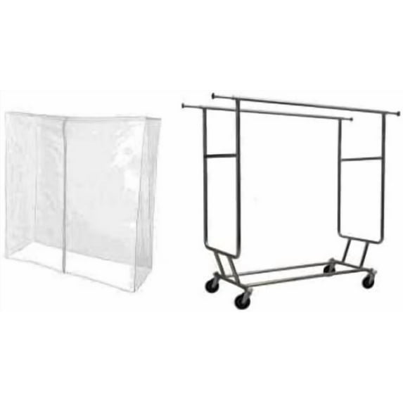 Only Hangers Vinyl Cover for the Double Rail Rolling Clothing Rack, Heavy Duty (Rack not included)