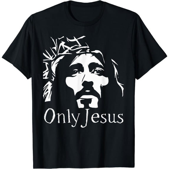 Only Jesus Christian Clothes Faith Jesus Face T-Shirt