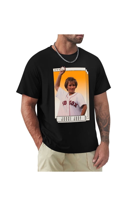 Only Judy Can Judge Me Men's Cotton HD Print Short Sleeve T-Shirt Crew Neck Top Black XL