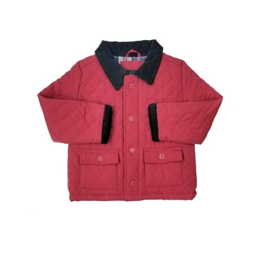 Only Kids Infant Baby Boys Red Quilted Snap Corduroy Jacket 24M
