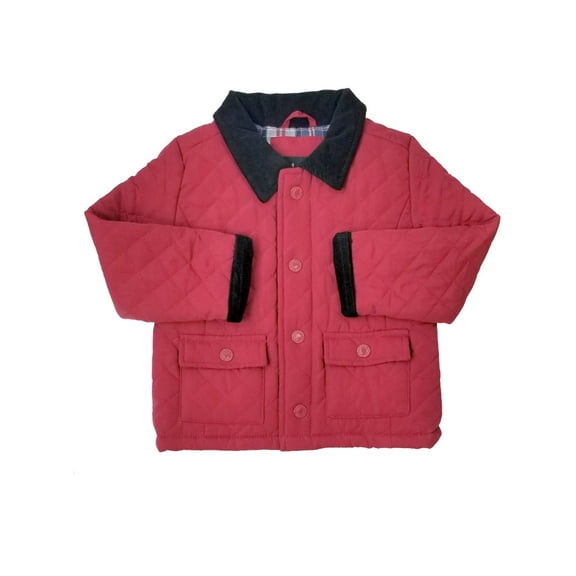 Only Kids Infant Baby Boys Red Quilted Snap Corduroy Jacket 24M