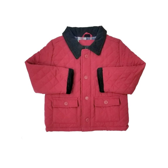Only Kids Infant Baby Boys Red Quilted Snap Corduroy Jacket 24M