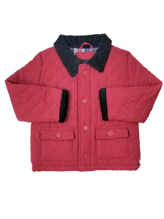 Infant Baby Boys Red Quilted Snap Corduroy Jacket 6-9M