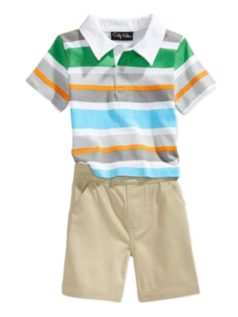 Only Kids Infant Boys Piece Colorful Striped Polo T-Shirt