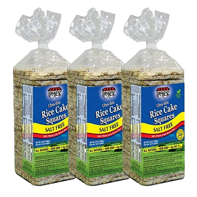 Only Kosher Candy Ultra MSF2 Thin Salt Free Rice Cakes Squares, (Pack