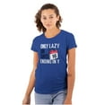 thumbnail image 1 of Only Lazy on Days that End in Y Funny Womens Slim Fit Graphic Tee Brisco Brands X, 1 of 5