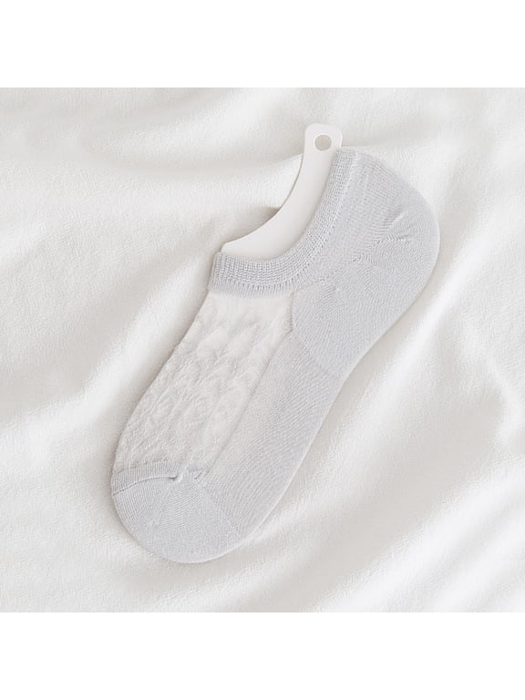 Ankle Socks for Women Polyester,Spandex No Show Socks Womens and Men for Flats, Ultra Low Cut Non Slip Flat Boat Liner Grey One Size