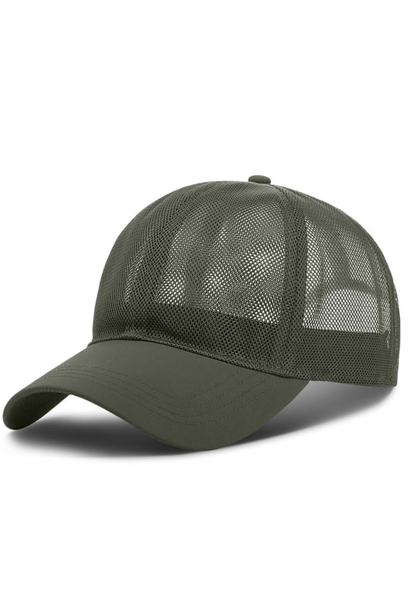 Army Green Mesh Hat Baseball Cap Golf Dad Hat Polyester Structured Mesh Baseball Cap Adjustable Classic Mens Hat One Size
